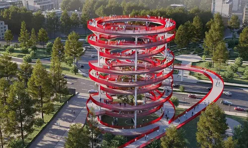 Karand Architectural Group Proposes JEY Park Pedestrian Bridge & Viewpoint In Tehran, Iran